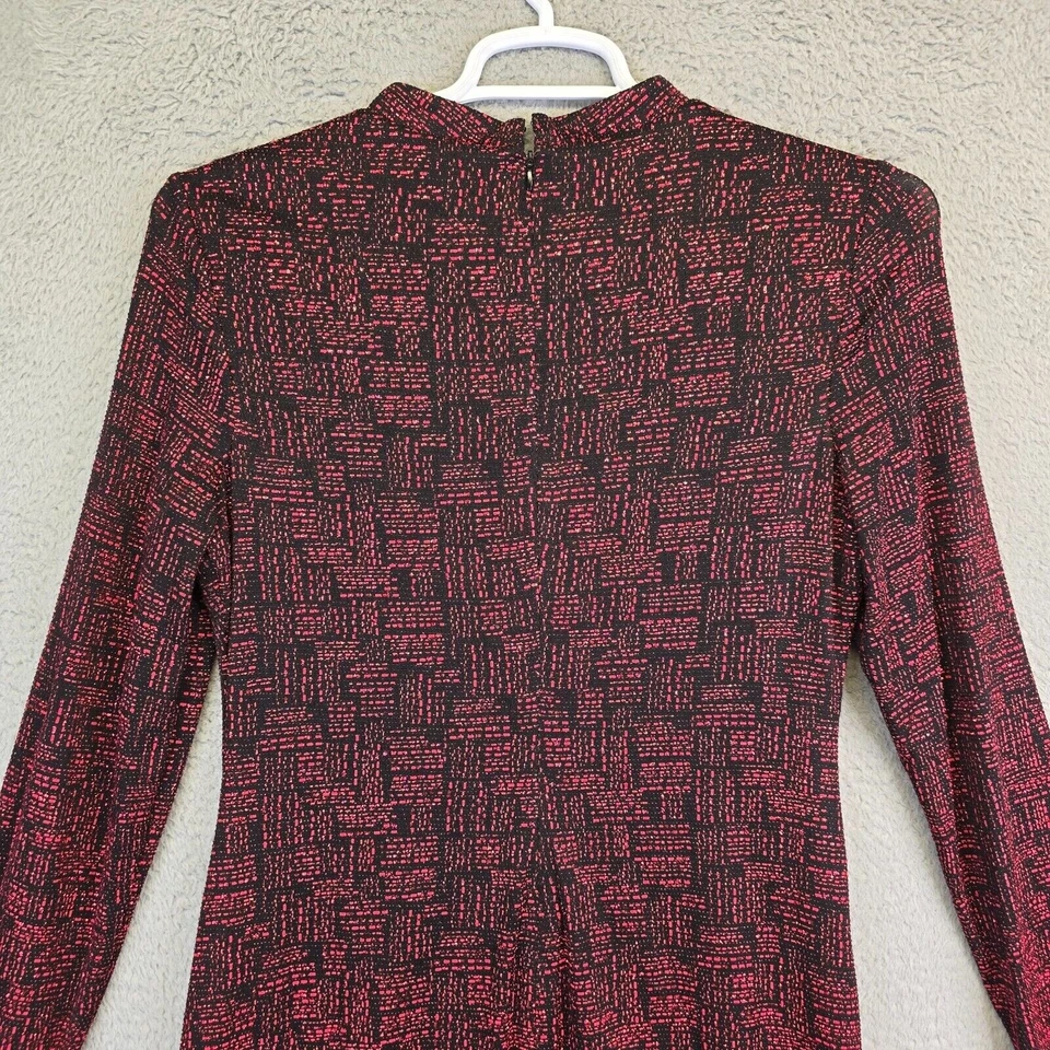 Vestido ajustado INC para mujer 10 negro geométrico metálico brillo fiesta cóctel midi Foto 4 de 4