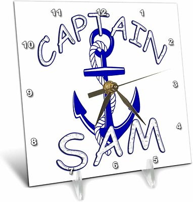 3dRose Captain Sam Personalized Quotes - Desk Clock, 6 by 6-Inch