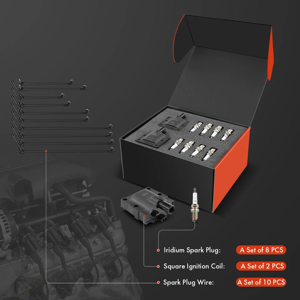 New 2x Ignition Coils & 8x Iridium Spark Plugs & 10x Wires for Lexus LS400 SC400 - Image 2 of 4