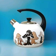 VTG 70's SEARS MUSHROOM TEA KETTLE Heldi RUSTIC   PLANTER TABLE TOP DESIGN DECOR