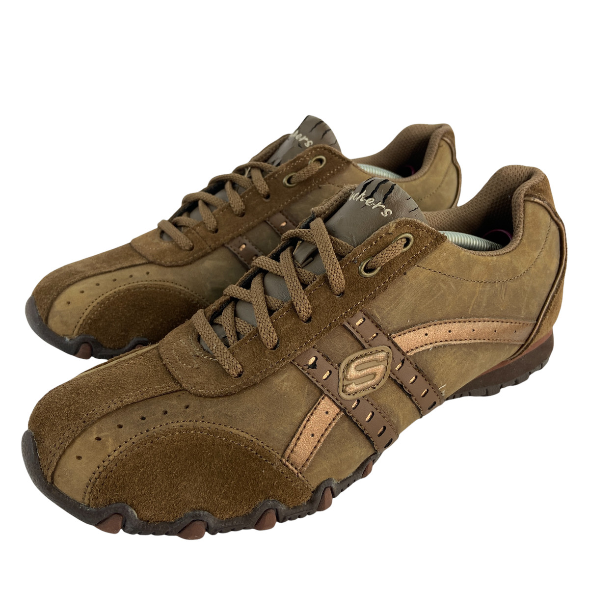 chocolate suede leather oxford skechers