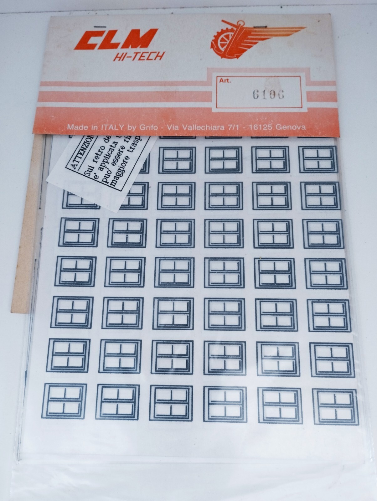 CLM Hi-Tech 6106 - FINESTRE CON TRASPARENZA - HO H0 1/87 - BLISTER SIGILLATO