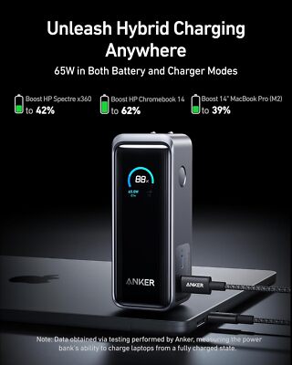 Anker Prime Power Bank 9600mAh 2in1 65W USB-C Charger PD3.0