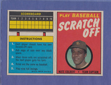 1970 Topps Scratch Offs Nate Colbert Padres HIGH GRADE DEAD CENTERED
