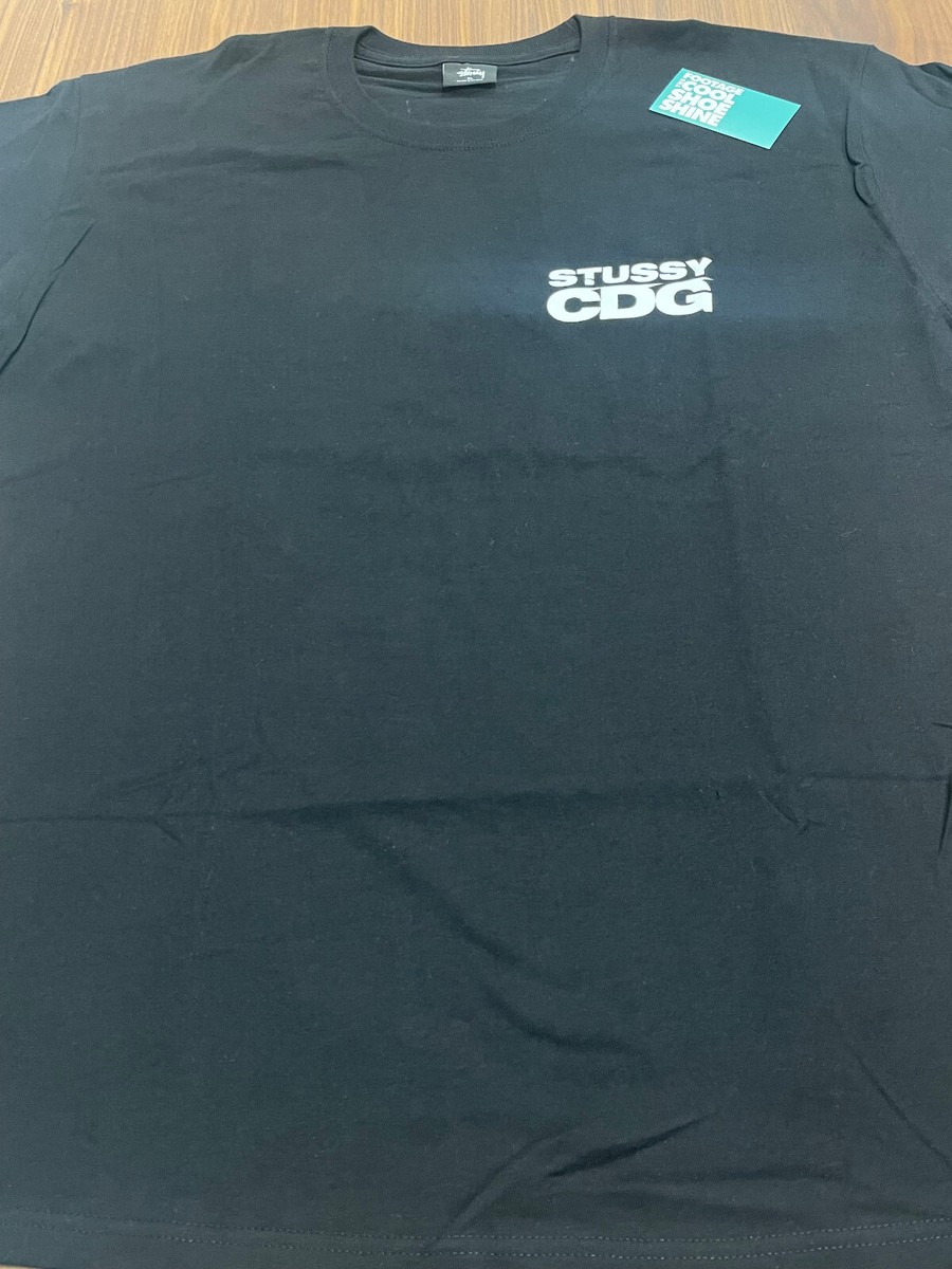 STUSSY COMME DES GARCONS CDG SURFMAN 40TH ANNIVERSARY SHIRT BLACK