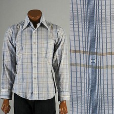 Medium Vintage 1960s 60s MOD Atomic Psychedelic Shirt Deadstock Mens Geometric