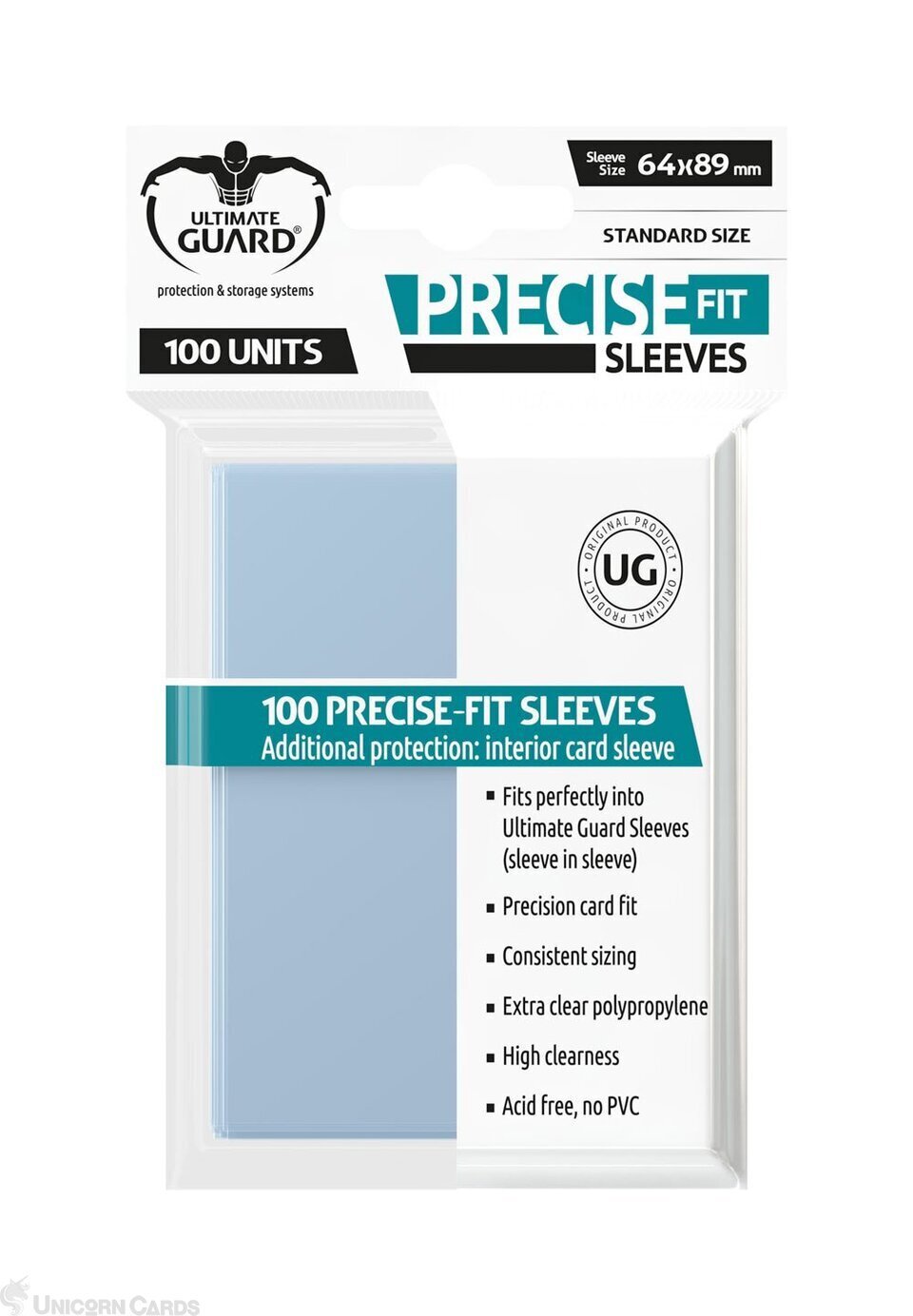 Ultimate Guard Precise-Fit Standard Size Sleeves - Transparent (100pk) : One Pie
