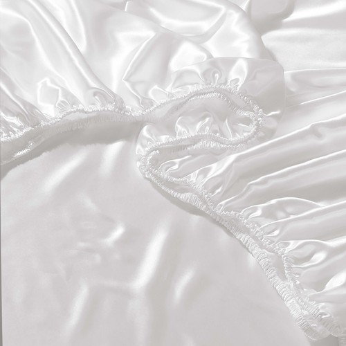 6 Pcs Satin Complete Bedding Set Silky Duvet Cover, Fitted sheet & Pillow Cases - Picture 198 of 205