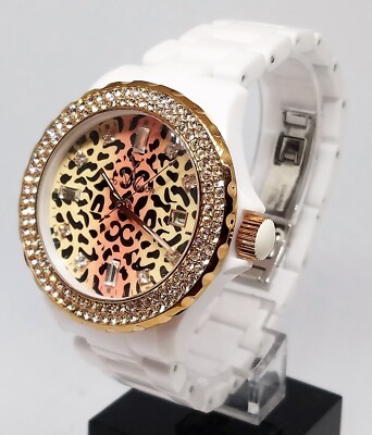 MWT/ToyWatch TS08WH -White Safari - Swarovski Crystal Bezel 