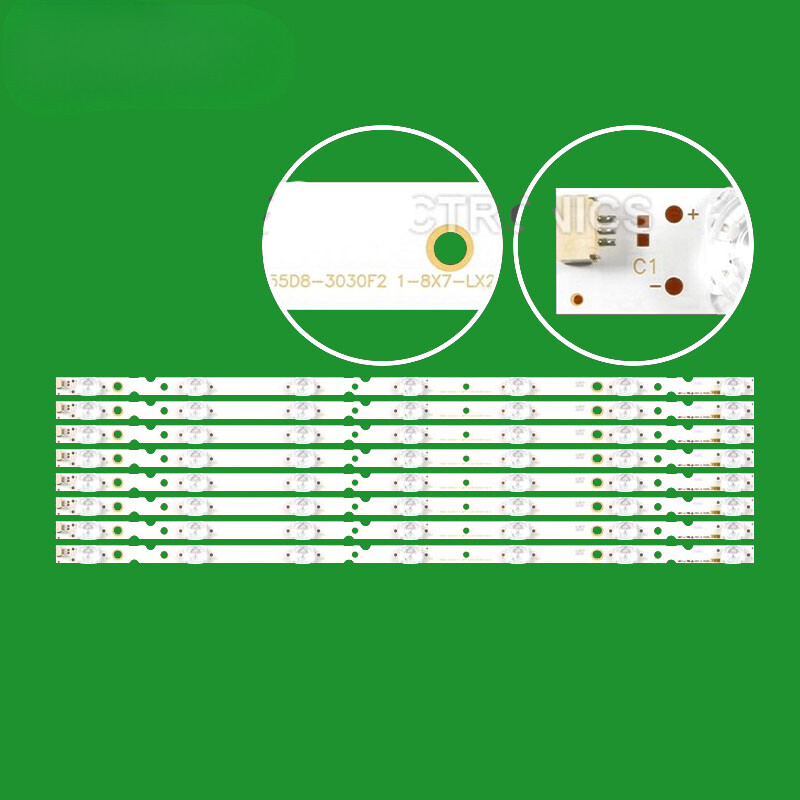 NEW 8pcs LED Backlight Strips For TCL 55D8 3030F2 1 8X7 LX20190404