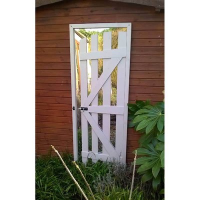 Large Vintage Garden Wall Mirror Gate Door 187cm High Outdoor illusion