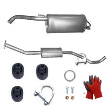 Mittelschalldämpfer +Endschalldämpfer Auspuff für Nissan Micra K12E +Montagesatz