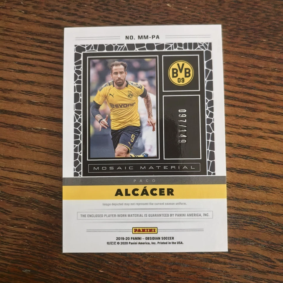 Paco Alcacer 2019-20 Panini Obsidian Soccer Mosaic Material Relic /149 - Image 2 of 2