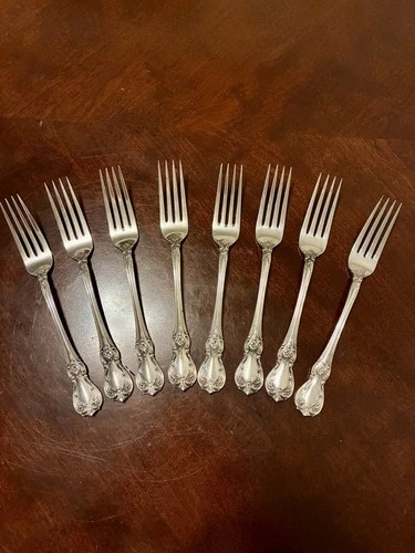 Towle Old Master Sterling Silver Dinner Forks Set of Eight 7 1/8 "