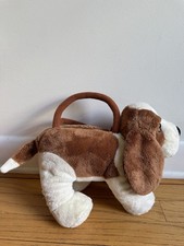 Russ Hush Puppies Hound Dog Brown Cream Bean Plush Stuffed Animal 8" Long Purse
