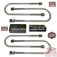 SuspensionMaxx 1 Inch Rear Block and U-Bolt Kit for 05-10 F350 Super duty 2WD