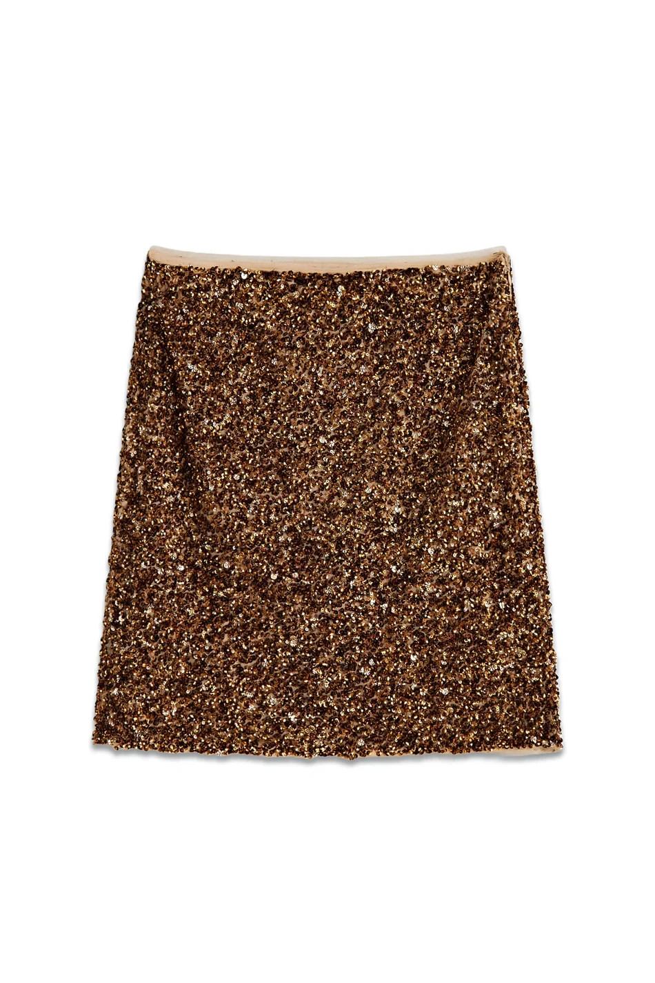 NWT - Massimo Dutti Gold Sequinned Skirt - Size Medium RRP $169 image 5