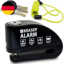 KRASER 6Y Bremsscheibenschloss Mit Alarm 110 Db, Verstärkt, 3 Schlüssel (2 Ersat