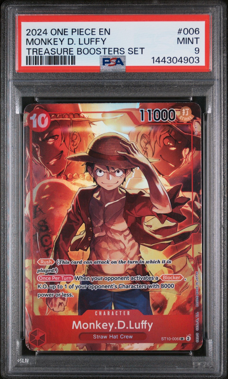 2024 ONE PIECE PROMOS TREASURE BOOSTERS SET #006 MONKEY D. LUFFY PSA 9