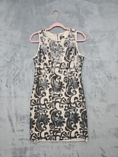 Vince Camuto Beige Silver Mesh Sequin Dress Size 6 Cocktail Party Holiday