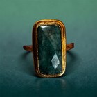 Natural Emerald By Ottoman Hands Cocktail Ring 21k Gold Plate Over Brass — photo 2