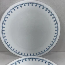 Corelle Snowflake Blue Garland Dinner Plates Corning 10 1/4"