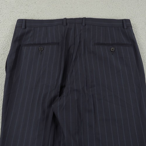 Hickey Freeman Loro Piana Suit 42R Super 150s Worsted Wool Navy Pinstripe 34x29 - Picture 17 of 21