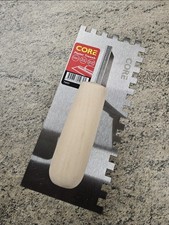 Notched Plaster Trowel 120 x 280mm Birch Handle 10mm x 10mm Teeth Plasterwork