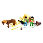 Vintage Playmobil 3689 Pony Sleigh Sled Ride Playset Incomplete