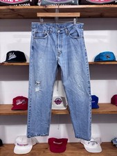 Vintage 90s Levi's 505 Regular Fit Straight Light Wash Blue Denim Jeans 36x29