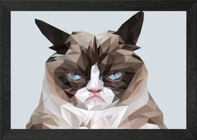 mürrische Katze gerahmtes Wandbild Poster Leinwanddruck Bild