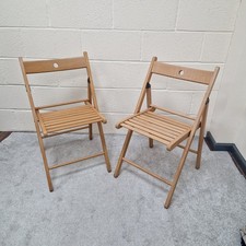 Ikea Terje Folding Deck Chair x 2 Beech Wooden Slatted Garden COLLECTION ONLY