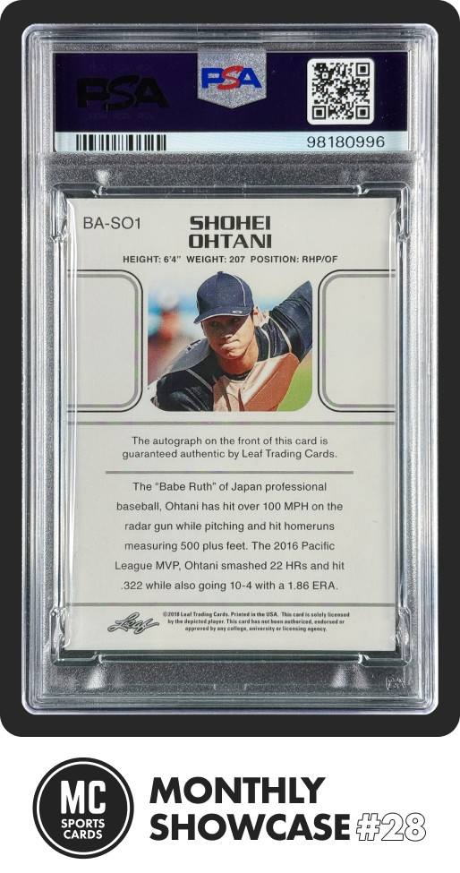 SHOHEI OHTANI PSA 10 2018 LEAF ULTIMATE DRAFT '90 RETRO ROOKIE AUTO GOLD RC 1/25 view 2