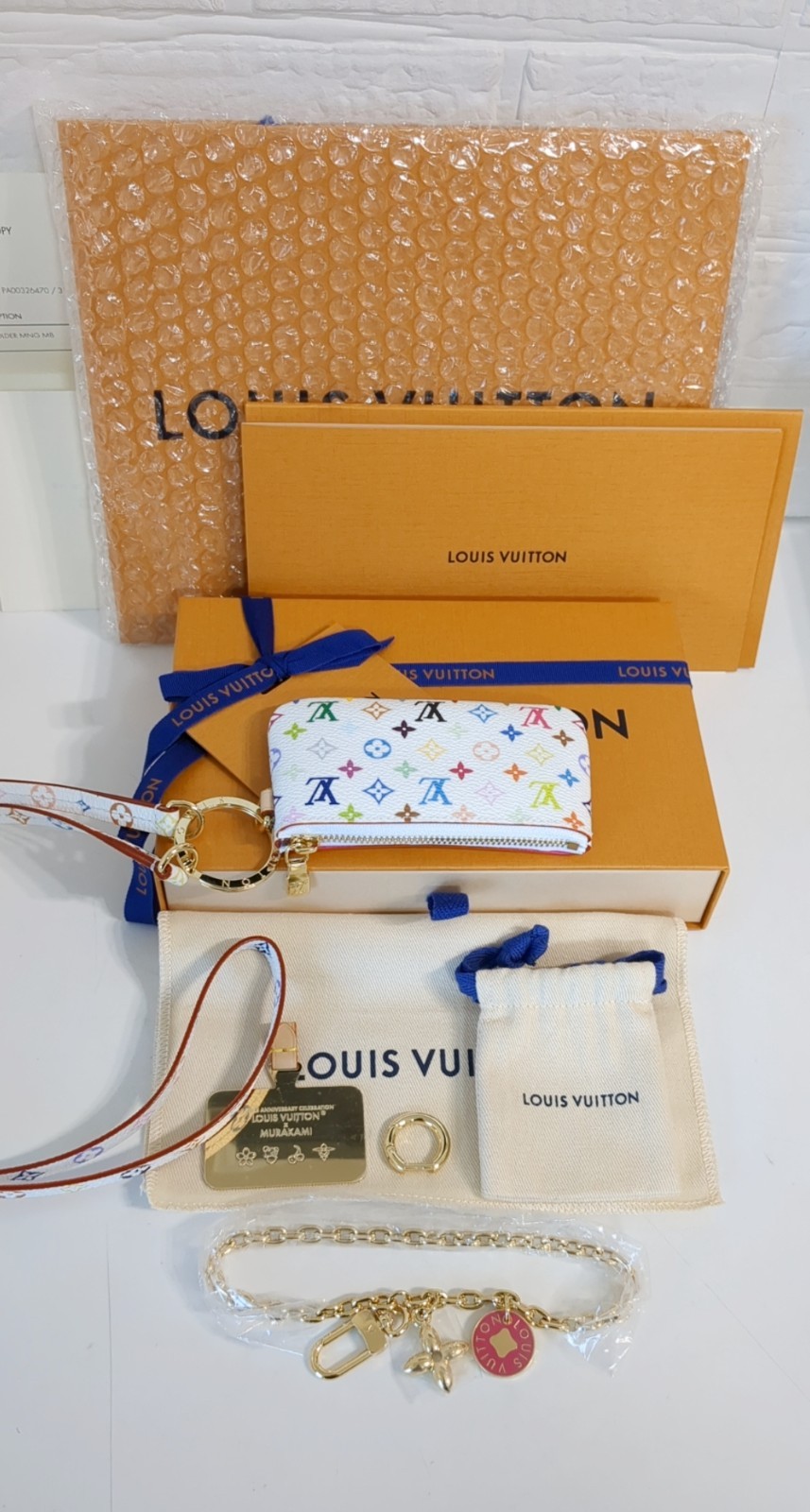 NEW Louis Vuitton Takashi Murakami 20th Anniv Multicolor White Phone Case M14099