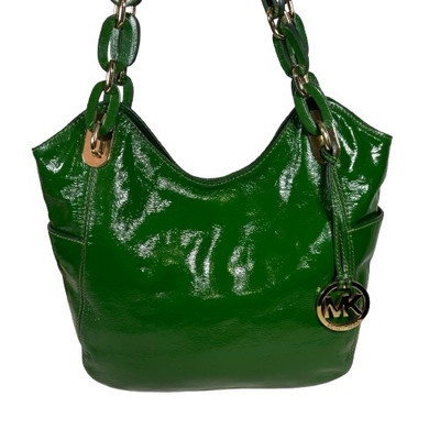 Michael Kors Lillie Purse Kelly Lime Green Gold Hobo Leather Chain Handbag Tote