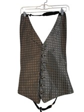 Chaps Ralph Lauren Mens Black  Silver Geometric Vest for Tux OS USA New Metal