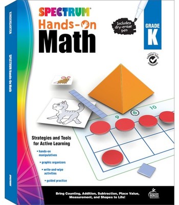 Spectrum Hands-on Math Kindergarten Workbooks, Activity Book for Kids Ages 5...