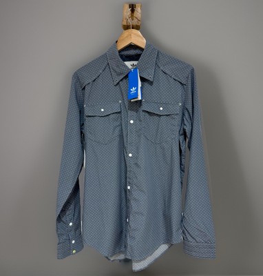 Adidas LXXXIV 84 Lab 2013 Herren Neu mit Etikett gepunktet Perlen Druckknopf LS Shirt Größe M F49321