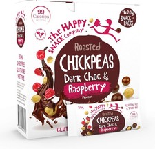 The Happy Snack Company Chocolate Chickpeas, Dark Chocolate & Raspberry