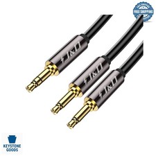 3Ft Heavy Duty Tangle-Free Dual 3.5mm Headphone Adapter for Flights  Devices