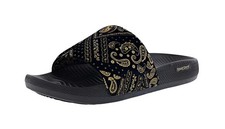 SKECHERS X SNOOP DOGG: LOW SLIDER- VELVET PAISLEY 251093 BKGD MEN'S SANDALS NWOB