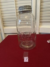Vintage Ball Perfect Mason Jar 1/2  Gallon w/ Zinc LID Clear Glass ERROR