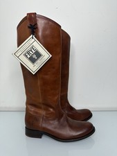 FRYE Melissa Button Tall Brown Cognac Leather Riding Boots 77167 7 B