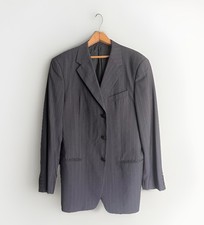 Giorgio Armani Collezioni Mens Gray Pinstripe Blazer Sports Coat US42L ITALY 52L