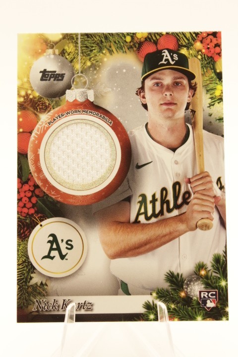 2025 Topps Holiday #PR-NK Nick Kurtz Player Worn Relic Athletics