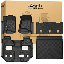 LASFIT Floor Mats for Chevrolet Suburban 2015-2020 TPE Cargo Liner with Seatback