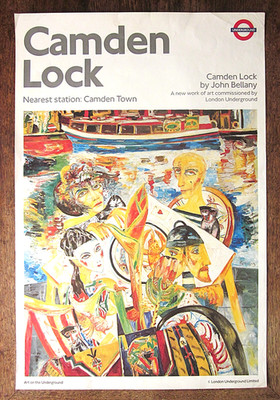 1991 Bellany Camden Lock London Transport Original Vintage Print Medium 76x51cms