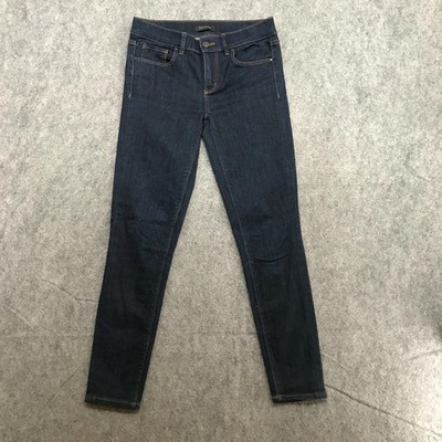 Ann Taylor Jeans Womens 0 The Skinny Rinse Dark Denim Lightweight Super Stretch