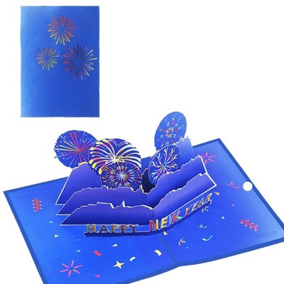 Happy New Year 2023 3D Popping Up Card Features Congratulation Holiday Card