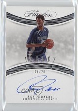 2020-21 Panini Flawless Collegiate Legacy 14/20 Roy Hibbert #LA-RH Auto h8k